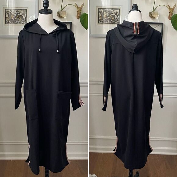 Joh Kylia Crepe Knit Dress with Hoodie Black $100 M - Picture 2 of 9